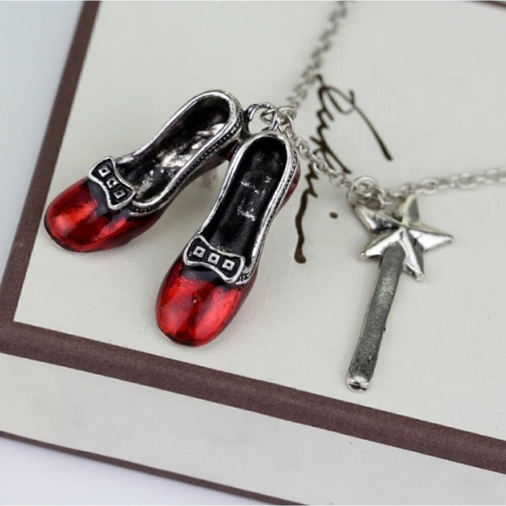 Source Unknown Red Ballet Shoe and Star Charm Necklace - Women Jewelry Necklaces
